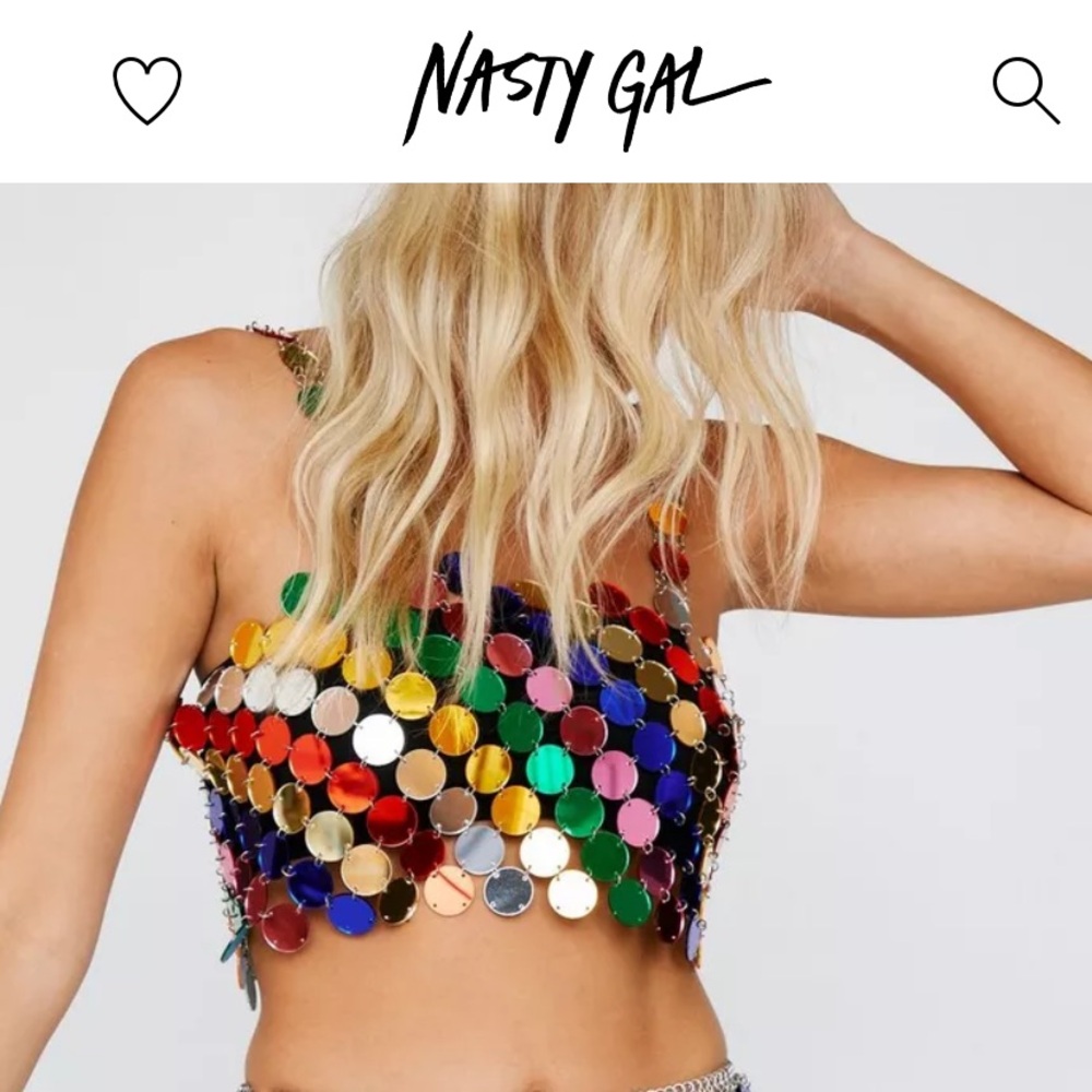 Nasty Gal Rainbow Sequin Disc Camisole | OS